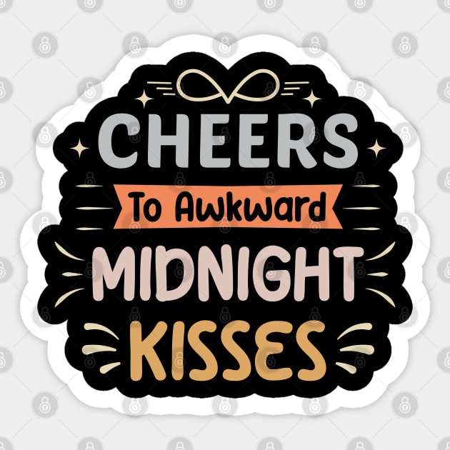 Cheers To Awkward Midnight Kisses Sticker by VecTikSam